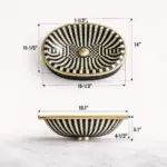 Handmade Mosaic Vessel Sink – Black & White Resin, Brass Trim - Image 2