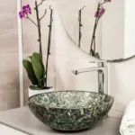 Abalone Shell Sink | Abalone Shell Wash Basin | Abalone Shell Powder Room Sink | Shiny Gemstone Table Mounted Basin | Abalone Shell Vessel