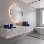 Handmade Lapis Lazuli 7-Piece Bathroom Accessories Set: Modern Spa Decor