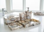 Handmade Agate Bathroom Accessories Set Luxury Stone Vanity Decor