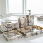 Handmade Agate Bathroom Accessories Set Luxury Stone Vanity Decor